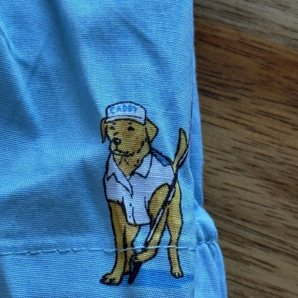 NWT J CREW Boxer Underwear Sz L Blue AOP Golf Dogs Caddy Comfort Oarsman 35-37